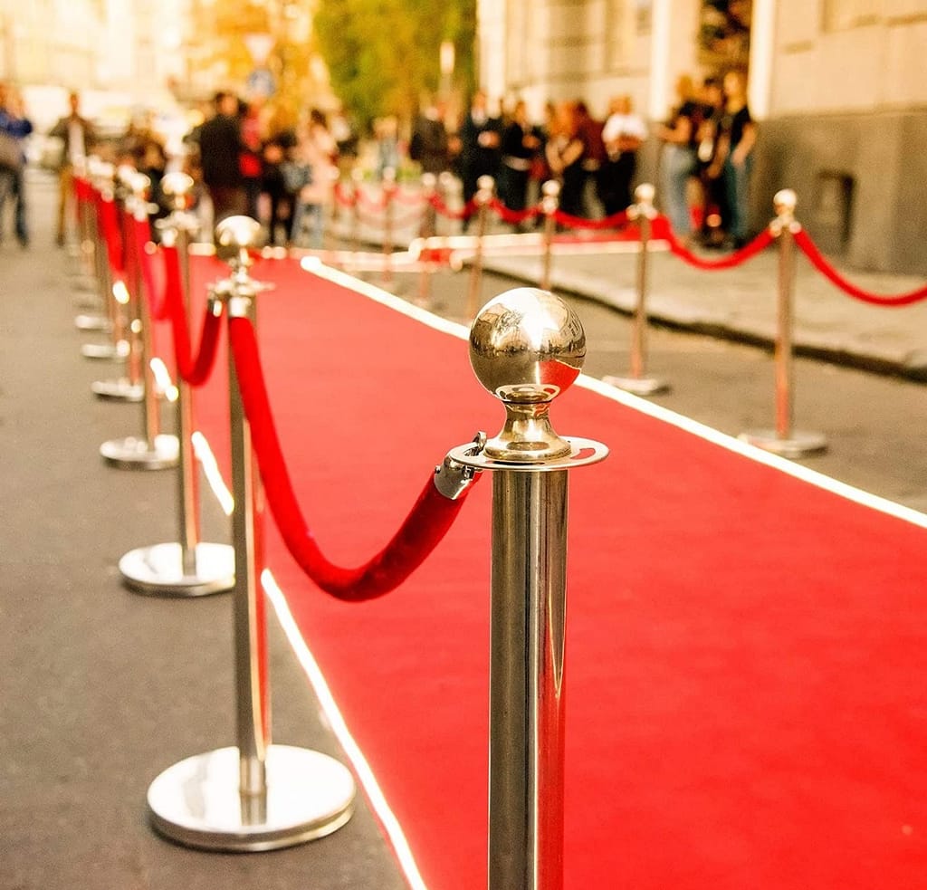 Red carpet with gold stanchions