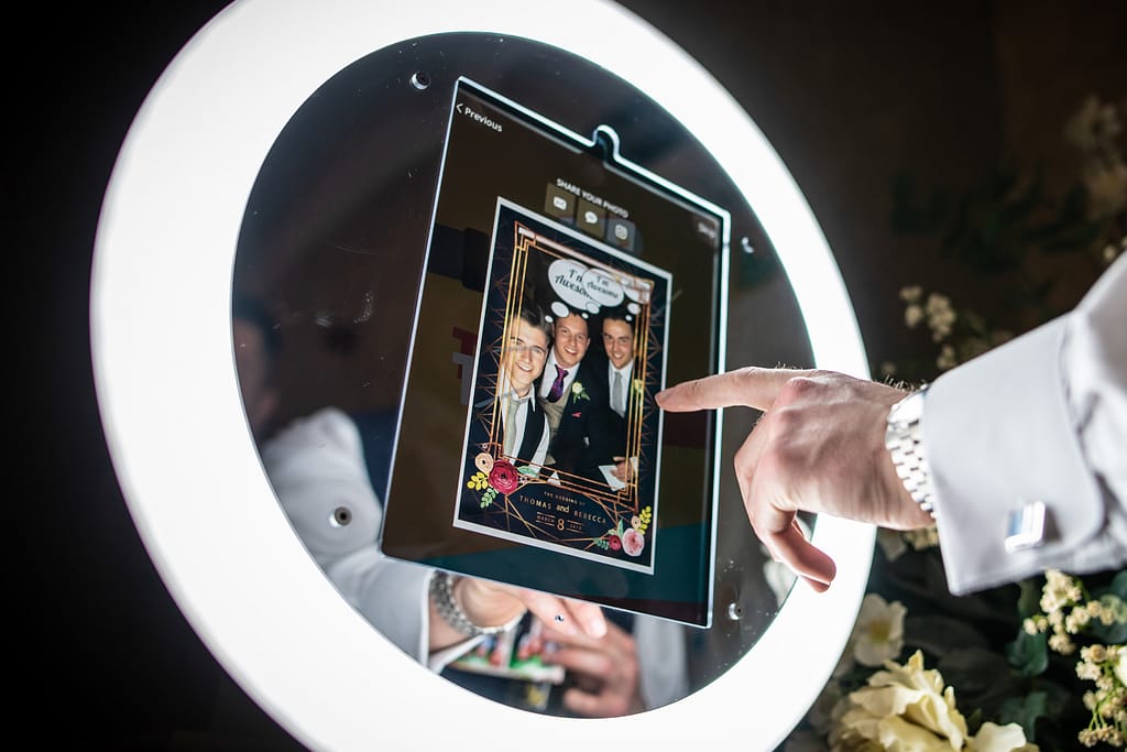 Man sharing his photo from the Selfie Station Rental