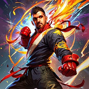 generative fighting character themed ai filter