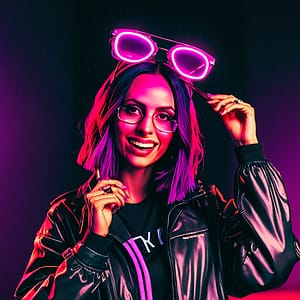 generative neon punk themed ai filter