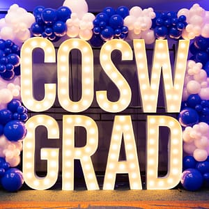 COSW GRAD Marquee lights with balloons